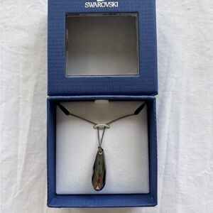 Swarovski Dark blue/indicolite Crystal Teardrop Necklace